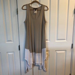 BCBG MIDI BOHO FLOWY TWO TONE DRESS SIZE LARGE